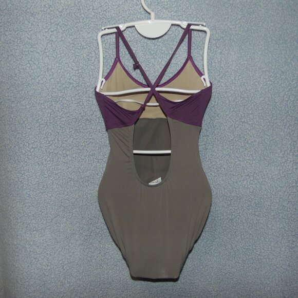 Body Wrappers Grey Maroon Leotard L - Picture 3 of 7